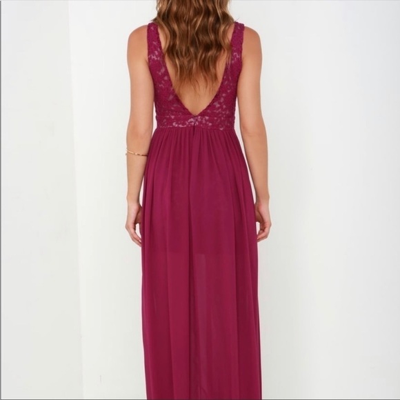 Lulus Make Way for Wonderful Berry Red Lace Maxi Dress Medium - Picture 2 of 11